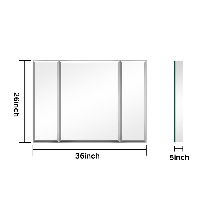 Latitude Run® Surface Mount Frameless Medicine With 3 Adjustable Shelves Wayfair